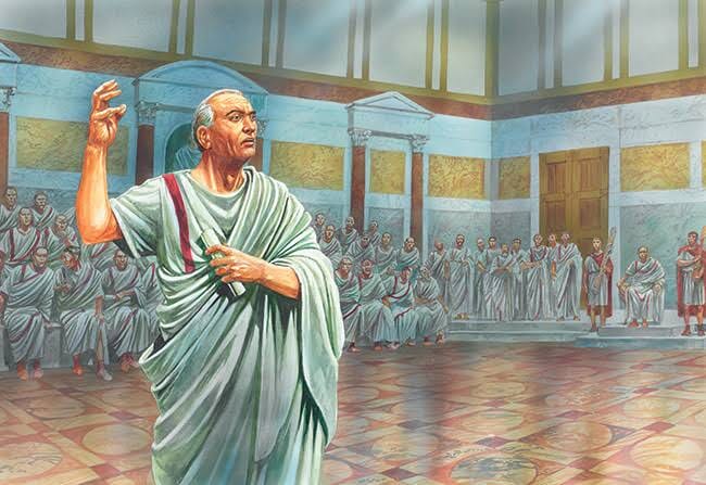 Cicero giving a speech